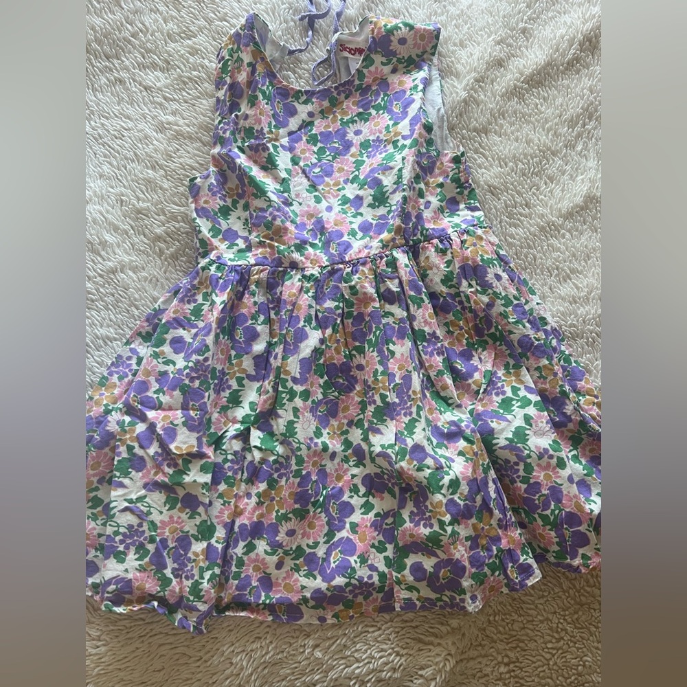 Siaomimi Floral Kids Dress in Purple and Green